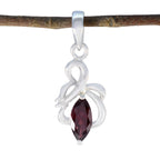Garnet Whisper-thin German 925 Silver Solitaire Red Pendant