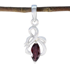 Garnet Whisper-thin German 925 Silver Solitaire Red Pendant