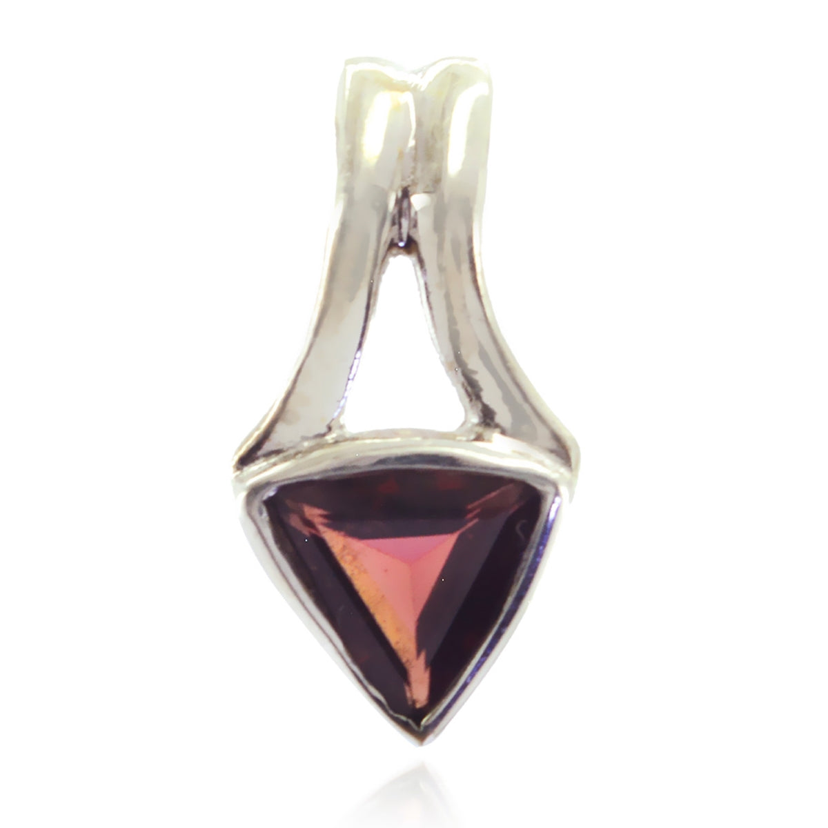 Garnet Whisper-thin Italian Silver Solitaire Red Pendant