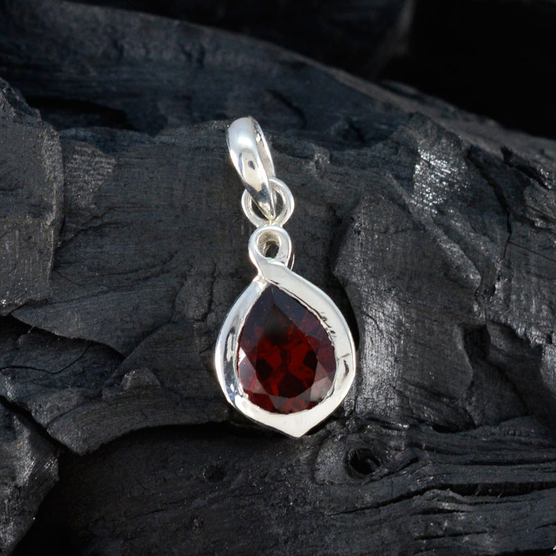 Garnet Elegant Korean 925 Silver Solitaire Jiwoo Cocktail Red Pendant Jewelry