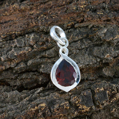 Garnet Elegant Korean 925 Silver Solitaire Jiwoo Cocktail Red Pendant Jewelry