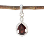 Garnet Elegant Korean 925 Silver Solitaire Red Pendant