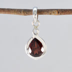 Garnet Elegant Korean 925 Silver Solitaire Jiwoo Cocktail Red Pendant Jewelry