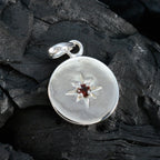 Garnet Whisper-thin Spanish 92.5 Silver Solitaire Amelia Cocktail Red Pendant Jewellery