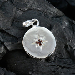 Garnet Whisper-thin Spanish 92.5 Silver Solitaire Amelia Cocktail Red Pendant Jewellery