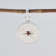 Garnet Whisper-thin Spanish 92.5 Silver Solitaire Amelia Cocktail Red Pendant Jewellery