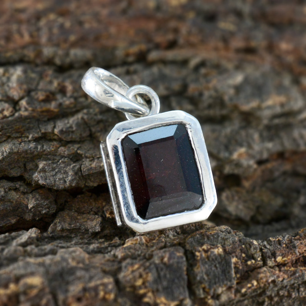Garnet Dainty Italian 925 Silver Solitaire Lorena Love Red Pendant Jewelry