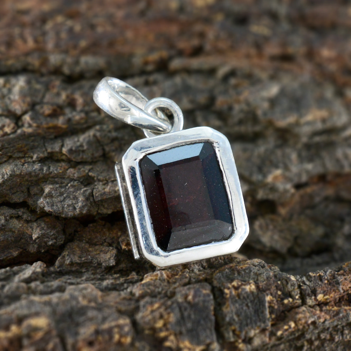 Garnet Dainty Italian 925 Silver Solitaire Lorena Love Red Pendant Jewelry