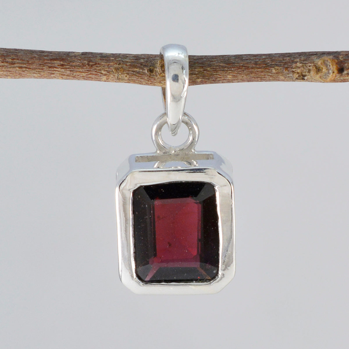 Garnet Dainty Italian 925 Silver Solitaire Lorena Love Red Pendant Jewelry