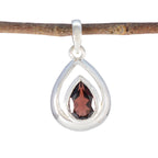Garnet Delicate German Sterling Silver Solitaire Red Pendant