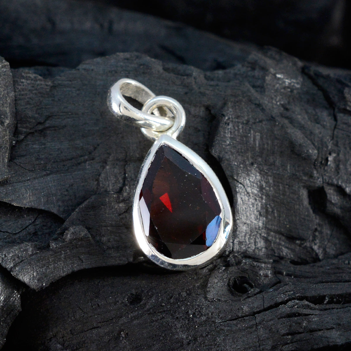 Garnet Elegant Korean 925 Silver Solitaire Sakura Eternity Red Pendant Jewelry