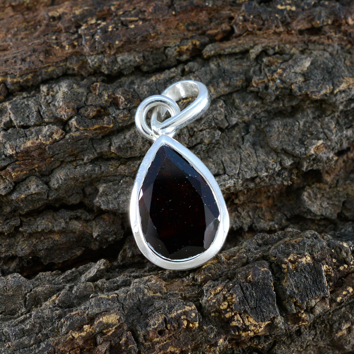 Garnet Elegant Korean 925 Silver Solitaire Sakura Eternity Red Pendant Jewelry