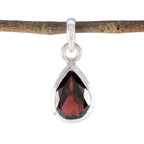 Garnet Elegant Korean 925 Silver Solitaire Red Pendant