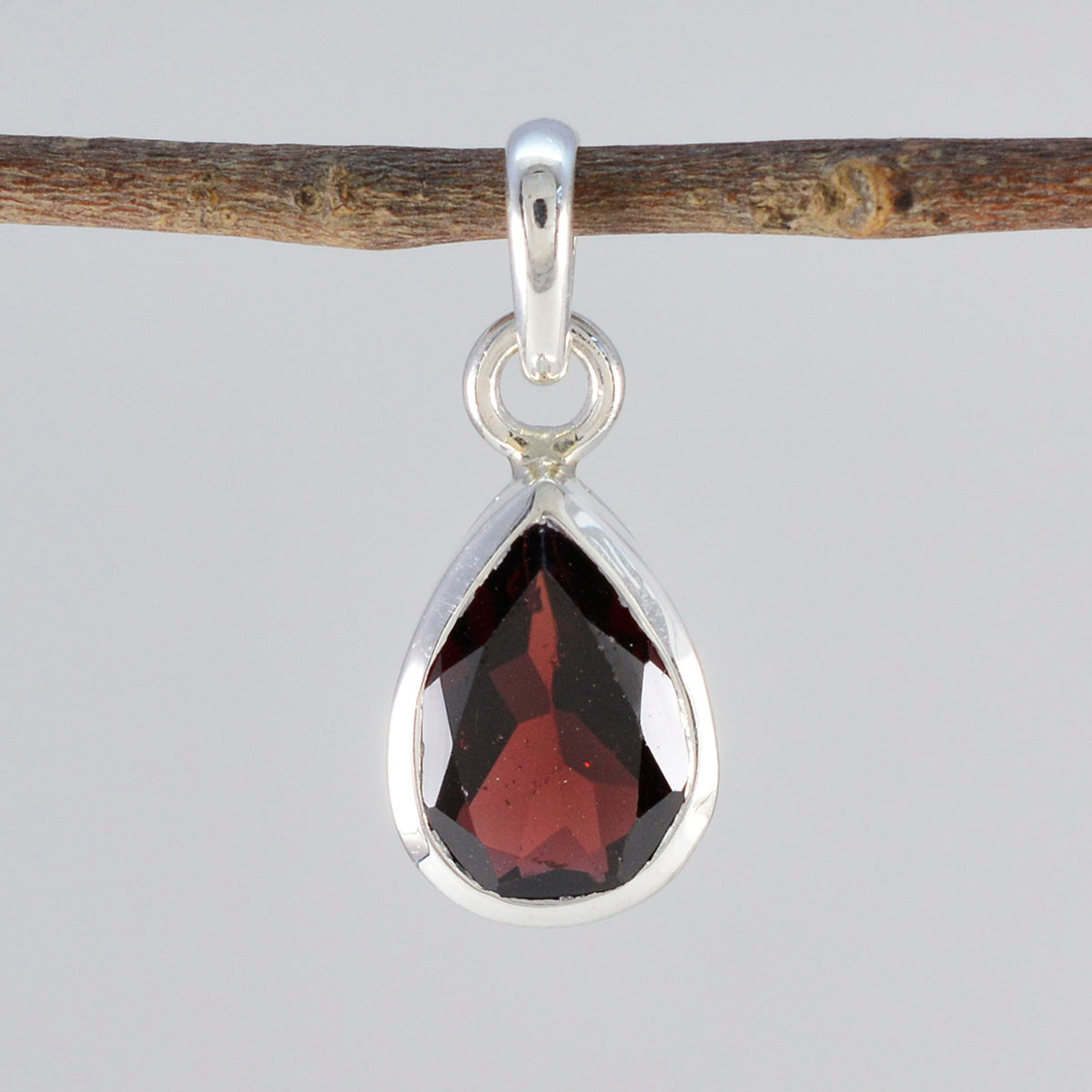 Garnet Elegant Korean 925 Silver Solitaire Sakura Eternity Red Pendant Jewelry