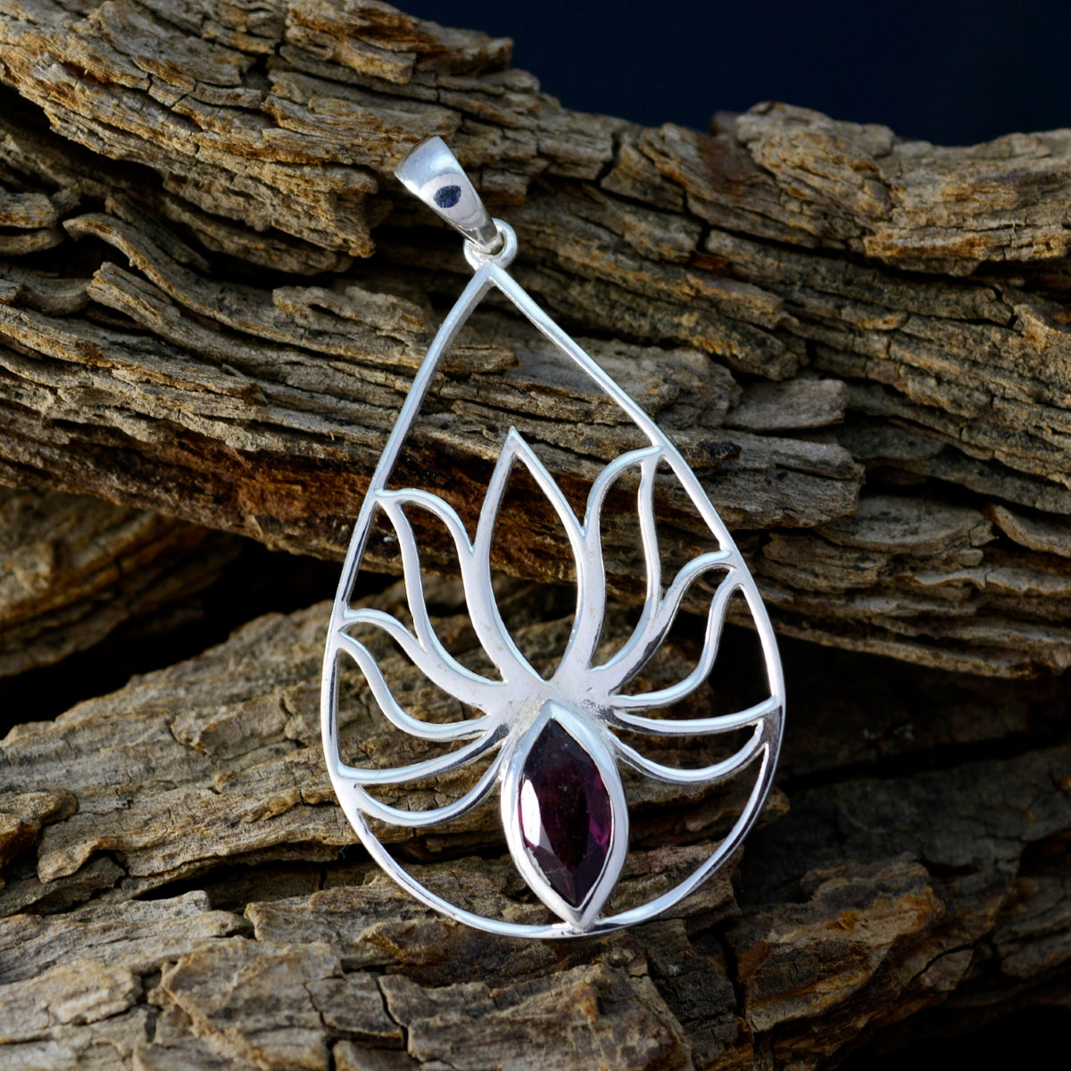 Granaat Delicate Franse 925 Zilveren Solitaire Emily Touw-Wire Rode Hanger Sieraden Secundaire afbeelding