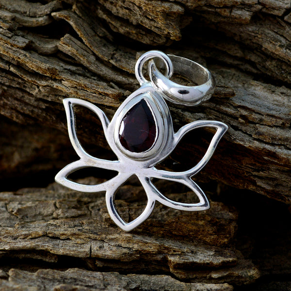 Garnet Elegant Japanese 92.5 Silver Solitaire Jia Rope-Wire Red Pendant Jewellery