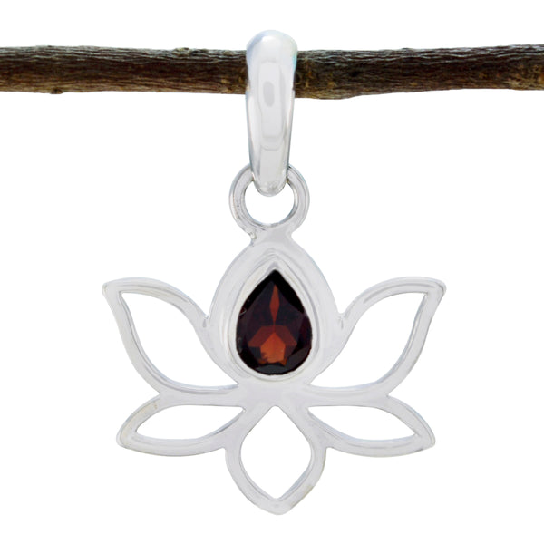 Garnet Elegant Japanese 92.5 Silver Solitaire Red Pendant