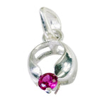 Garnet Featherlight French 92.5 Silver Solitaire Red Pendant