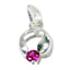Garnet Featherlight French 92.5 Silver Solitaire Red Pendant