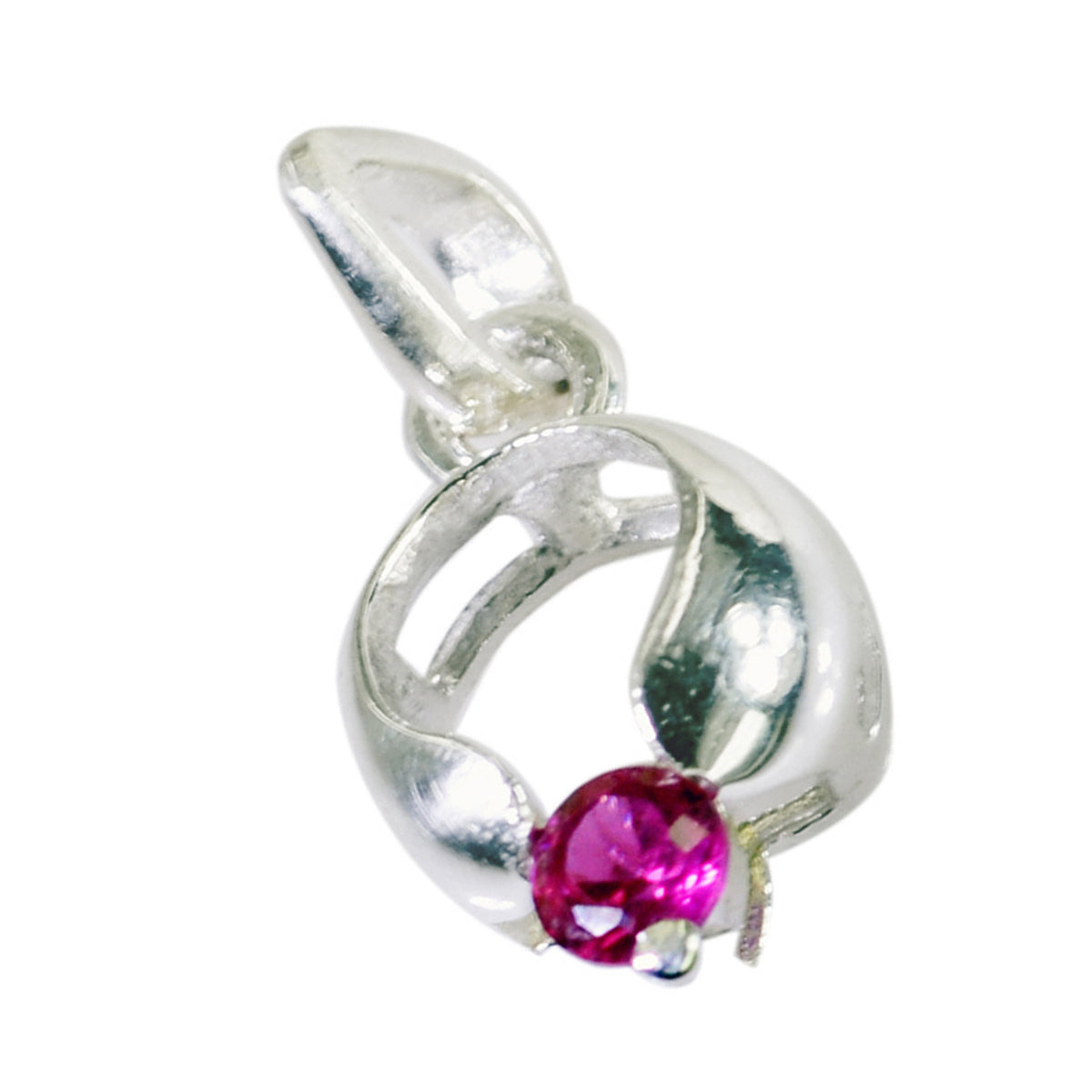 Granaat Featherlight Franse 92,5 Zilveren Solitaire Sofia Vrouwelijke Rode Hanger Sieraden Secundaire afbeelding