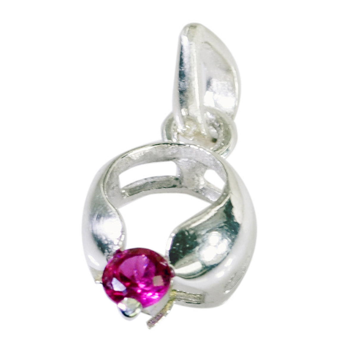 Garnet Featherlight French 92.5 Silver Solitaire Sofia Feminine Red Pendant Jewellery