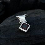 Garnet Minimalist Korean 92.5 Silver Solitaire Wen Abstract Red Pendant Jewellery