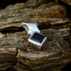 Garnet Minimalist Korean 92.5 Silver Solitaire Wen Abstract Red Pendant Jewellery