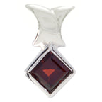 Garnet Minimalist Korean 92.5 Silver Solitaire Red Pendant