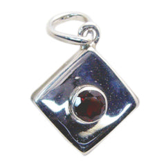 Garnet Whisper-thin French Silver Solitaire Red Pendant