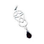 Garnet Featherlight German Sterling Silver Solitaire Aaliyah Abstract Red Pendant Jewellery