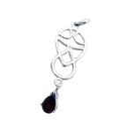 Garnet Featherlight German Sterling Silver Solitaire Aaliyah Abstract Red Pendant Jewellery