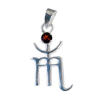 Garnet Featherlight Italian 925 Silver Solitaire Red Pendant