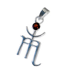 Garnet Featherlight Italian 925 Silver Solitaire Abigail Trendy Red Pendant Jewelry
