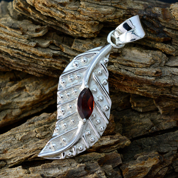 Garnet Classic Spanish 92.5 Silver Solitaire Addison Love Red Pendant Jewellery