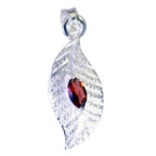 Garnet Classic Spanish 92.5 Silver Solitaire Red Pendant