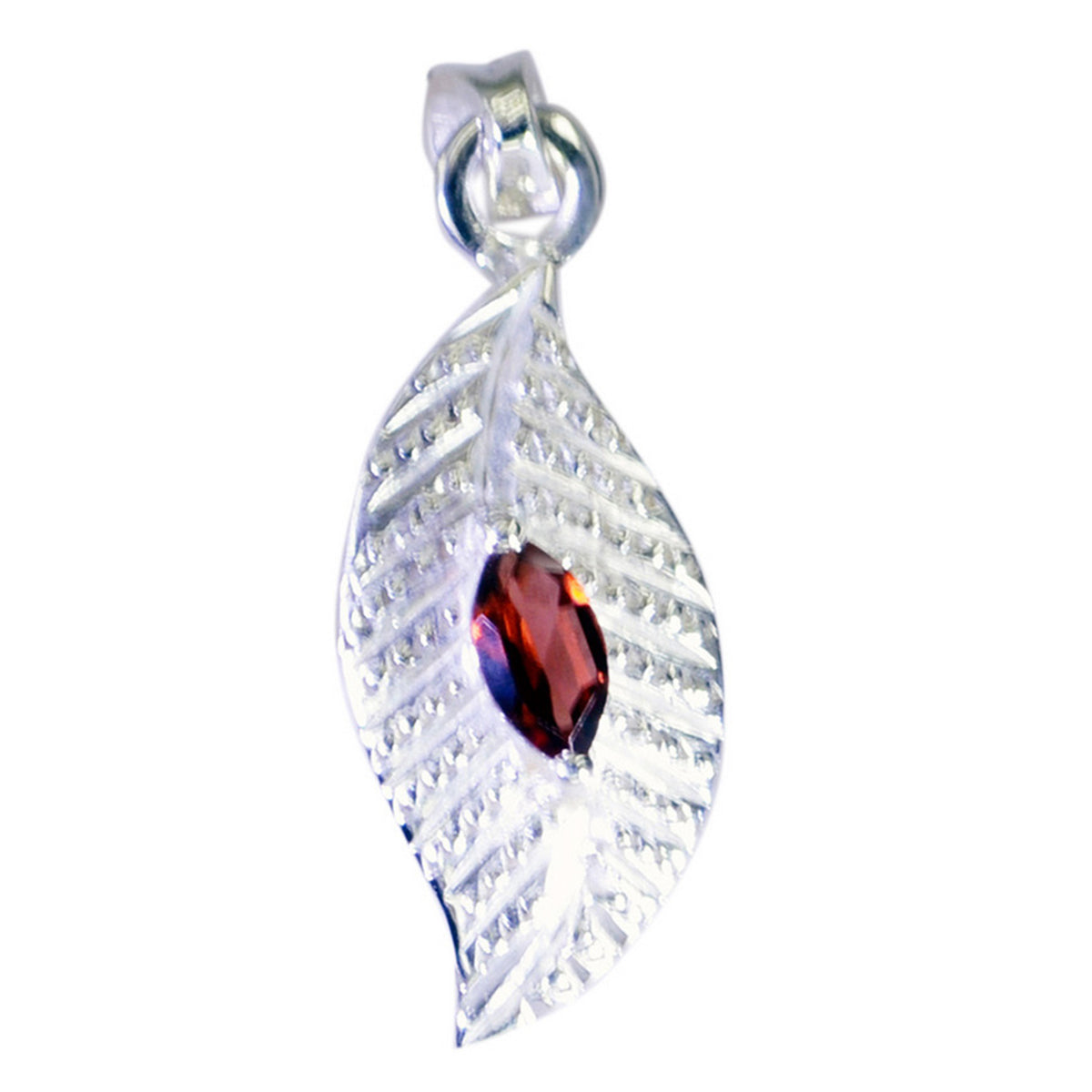 Garnet Classic Spanish 92.5 Silver Solitaire Red Pendant