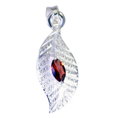 Garnet Classic Spanish 92.5 Silver Solitaire Red Pendant