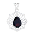 Garnet Delicate Spanish 92.5 Silver Solitaire Red Pendant