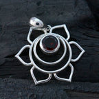 Garnet Delicate French Silver Solitaire Harper Rope-Wire Red Pendant Jewelry