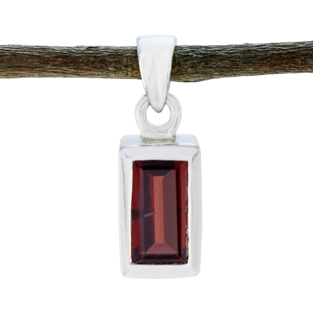 Garnet Delicate German 925 Silver Solitaire Red Pendant