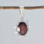 Garnet Featherlight French 925 Silver Solitaire Agustina valentine Red Pendant Jewelry