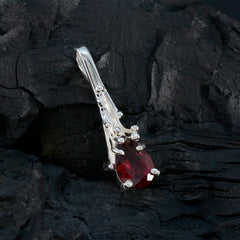 Garnet Delicate Spanish 925 Silver Solitaire Ana Graceful Red Pendant Jewelry