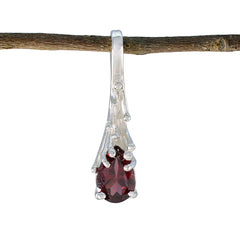 Garnet Delicate Spanish 925 Silver Solitaire Red Pendant