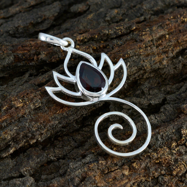 Garnet Dainty Spanish 925 Silver Solitaire Daniela Rope-Wire Red Pendant Jewelry