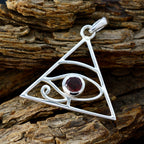Garnet Whisper-thin Spanish 925 Silver Solitaire Florencia Rope-Wire Red Pendant Jewelry