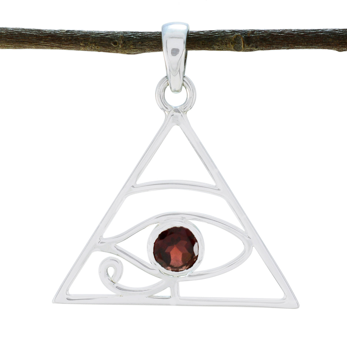 Garnet Whisper-thin Spanish 925 Silver Solitaire Red Pendant