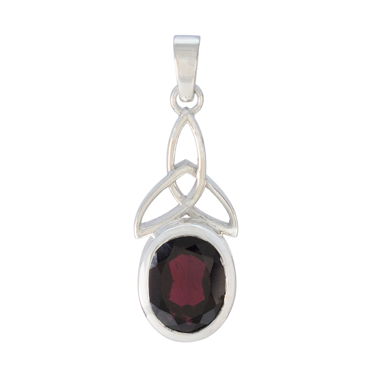 Garnet Elegant Japanese Sterling Silver Solitaire Red Pendant Главное изображение товара