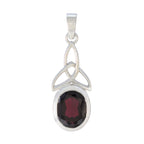 Garnet Elegant Japanese Sterling Silver Solitaire Red Pendant