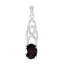Garnet Dainty German 925 Silver Solitaire Red Pendant