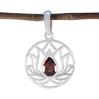 Garnet Dainty Italian Sterling Silver Solitaire Red Pendant